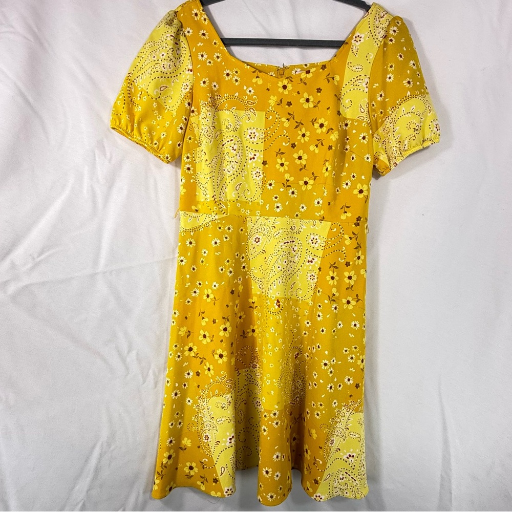 Nanette Lepore Yellow Floral Mini Dress | 8